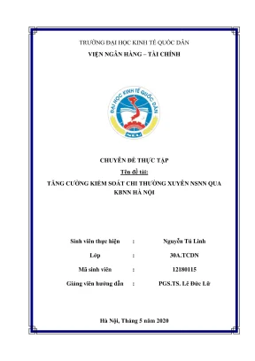 Chuyên đề thực tập tăng cường kiểm soát chi thường xuyên nsnn qua kbnn hà nội