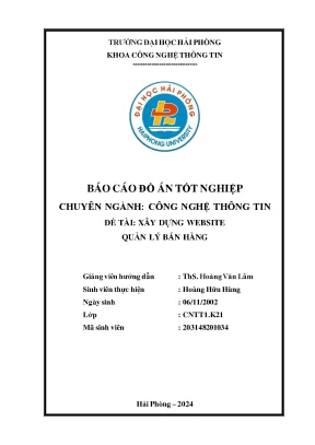 Khóa luận tốt nghiệp công nghệ thông tin xây dựng website quản lý bán hàng