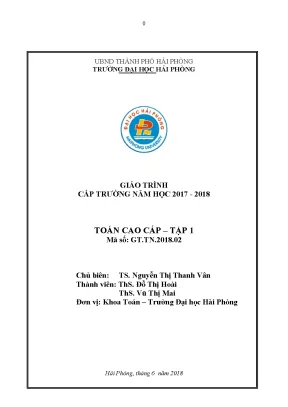 Giáo trình toán cao cấp tập 1