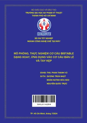 Mô phỏng thực nghiệm cơ cấu bistable dạng xoay ứng dụng vào cơ cấu bản lề và tay kẹp