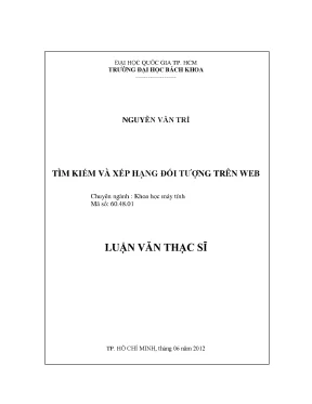 Luận văn thạc sĩ khoa học máy tính tìm kiếm và xếp hạng đối tượng trên web