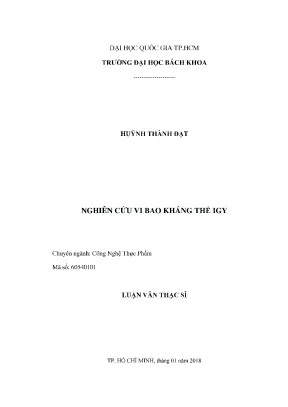 Luận văn thạc sĩ công nghệ thực phẩm nghiên cứu vi bao kháng thể igy