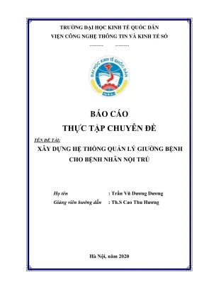 Chuyên đề thực tập xây dựng hệ thống quản lý giường bệnh cho bệnh nhân nội trú
