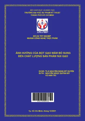 Ảnh hưởng của bột gạo mầm bổ sung đến chất lượng sản phẩm nui gạo
