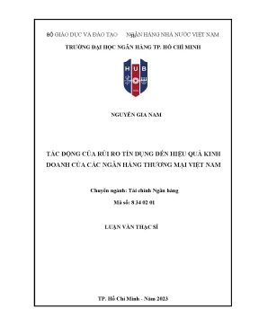 Tác động của rủi ro tín dụng đến hiệu quả kinh doanh của các ngân hàng thương mại việt nam