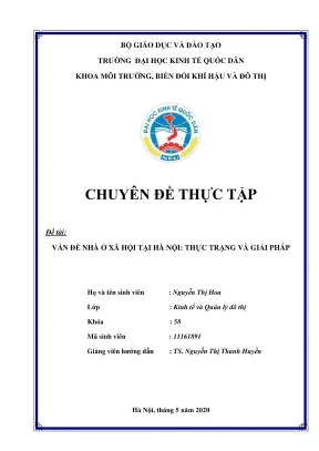Chuyên đề thực tập vấn đề nhà ở xã hội tại hà nội thực trạng và giải pháp