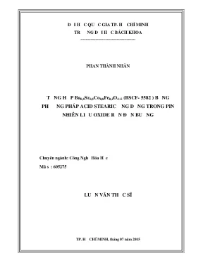 Luận văn thạc sĩ công nghệ hóa học tổng hợp ba0 5sr0 5co0 8fe0 2o3 bscf5582 bằng phương pháp acid stearic ứng dụng trong pin nhiên liệu oxide rắn đơn buồng