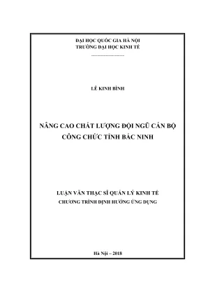 Luận văn thạc sĩ quản lý kinh tế nâng cao chất lượng đội ngũ cán bộ công chức ở tỉnh bắc ninh