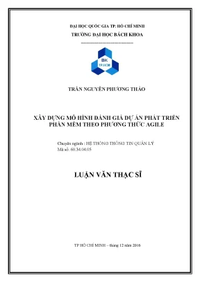 Luận văn thạc sĩ hệ thống thông tin quản lý xây dựng mô hình đánh giá dự án phát triển phần mềm theo phương thức agile