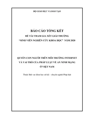 Đề tài sinh viên nghiên cứu khoa học quyền con người trên môi trường internet và vai trò của pháp luật về an ninh mạng ở việt nam