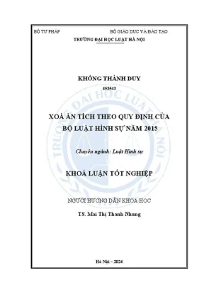 Khóa luận tốt nghiệp xoá án tích theo quy định của bộ luật hình sự năm 2015