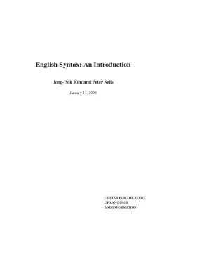English syntax an introduction jongbok kim peter sells