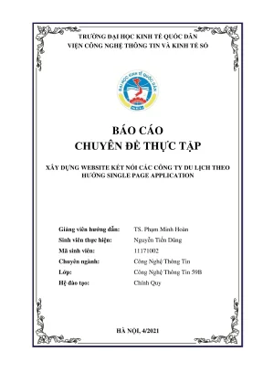 Chuyên đề thực tập xây dựng website kết nối các công ty du lịch theo hướng single page application
