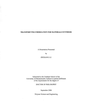 Luận án tiến sĩ transport polymerization for materials synthesis
