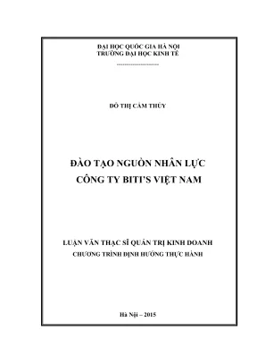 Luận văn thạc sĩ quản trị kinh doanh đào tạo nguồn nhân lực công ty bitis việt nam