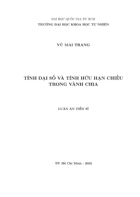 Luận án tiến sĩ toán học tính đại số và tính hữu hạn chiều trong vành chia