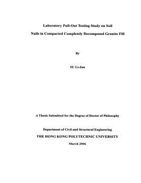 Luận án tiến sĩ laboratory pullout testing study on soil nails in compacted completely decomposed granite fill