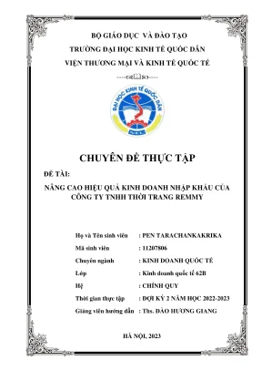 Chuyên đề thực tập nâng cao hiệu quả kinh doanh nhập khẩu của công ty tnhh thời trang remmy
