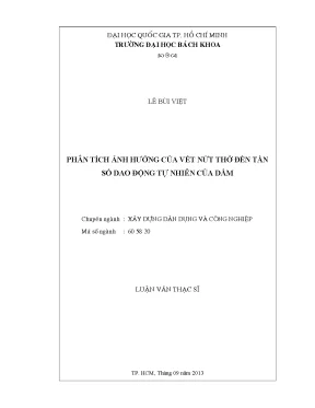 Luận văn thạc sĩ kỹ thuật xây dựng phân tích ảnh hưởng của vết nứt thở đến tần suất dao động tự nhiên của dầm