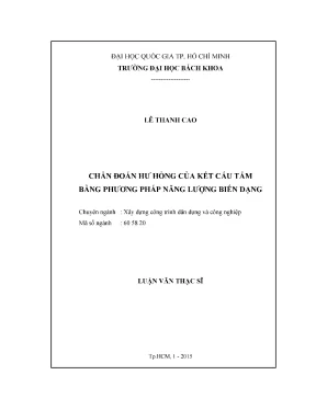 Luận văn thạc sĩ kỹ thuật xây dựng chẩn đoán hư hỏng của kết cấu tấm bằng phương pháp năng lượng biến dạng