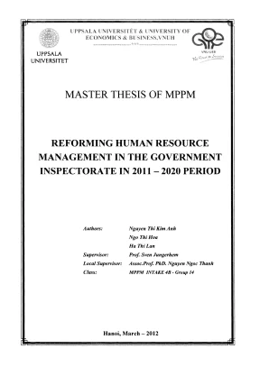 Luận văn thạc sĩ quản lý công reforming human resource management in the government inspectorate in 20112020 period