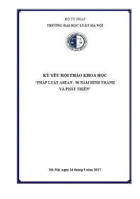 Kỷ yếu hội thảo khoa học pháp luật asean 50 năm hình thành và phát triển