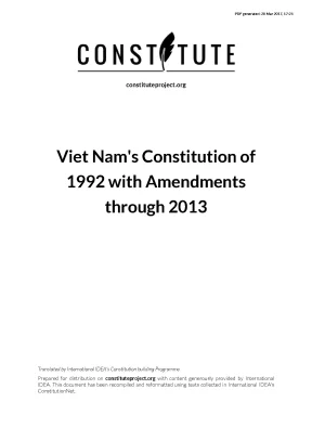 Viet nams constitution of 1992 with amendments through 2013