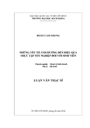 Luận văn thạc sĩ quản trị kinh doanh những yếu tố ảnh hưởng đến hiệu quả thực tập tốt nghiệp đối với sinh viên