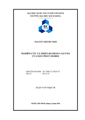 Luận văn thạc sĩ kỹ thuật điện tử nghiên cứu và thiết kế phần cao tần của máy phát zigbee