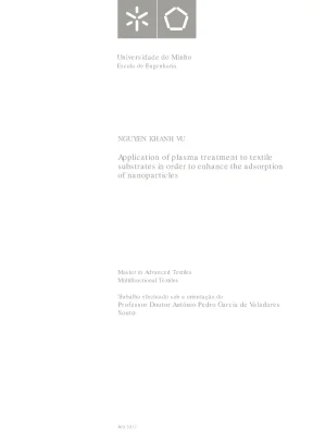 Luận án tiến sĩ application of plasma treatment to textile substrates in order to enhance the adsorption of nanoparticles