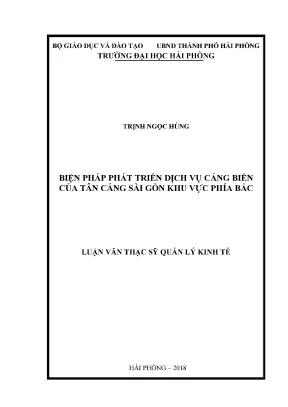 Luận văn thạc sĩ quản lý kinh tế biện pháp phát triển dịch vụ cảng biển của tân cảng sài gòn khu vực phía bắc