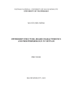 Luận án tiến sĩ quản trị kinh doanh ownership structure board characteristics anf firm performance in vietnam