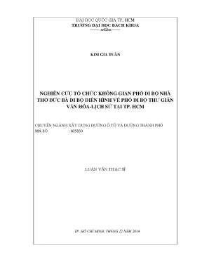 Luận văn thạc sĩ kỹ thuật xây dựng nghiên cứu tổ chức không gian phố đi bộ nhà thờ đức bà điển hình về phố đi bộ thư giãn văn hóalịch sử tại tp hcm