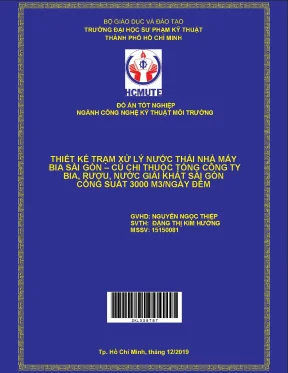 Thiết kế trạm xử lý nước thải nhà máy bia sài gòn củ chi thuộc tổng công ty bia rượu nước giải khát sài gòn công suất 3000m3 ngày đêm
