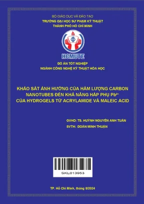 Đồ án tốt nghiệp công nghệ kỹ thuật hóa học khảo sát ảnh hưởng của hàm lượng carbon nanotubes đến khả năng hấp phụ pb2 của hydrogels từ acrylamide và maleic acid đồ án tốt nghiệp ngành công nghệ kỹ thuật hóa học