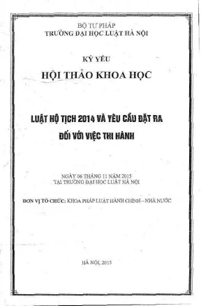 Kỷ yếu hội thảo khoa học luật hộ tịch 2014 và yêu cầu đặt ra đối với việc thi hành