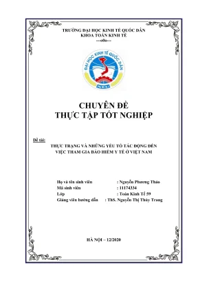 Chuyên đề thực tập tốt nghiệp thực trạng và những yếu tố tác động đến việc tham gia bảo hiểm y tế ở việt nam