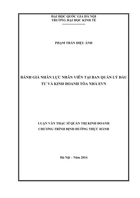 Luận văn thạc sĩ quản trị kinh doanh đánh giá nhân lực nhân viên tại ban quản lý đầu tư và kinh doanh tòa nhà evn