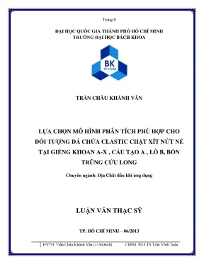 Luận văn thạc sĩ địa chất dầu khí ứng dụng lựa chọn mô hình phân tích phù hợp cho đối tượng đá chứa clastic chặt xít nứt nẻ tại giếng khoa ax cấu tạo a lô b bồn trũng cửu long