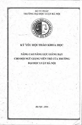 Kỷ yếu hội thảo khoa học nâng cao năng lực giảng dạy cho đội ngũ giảng viên trẻ của trường đại học luật hà nội