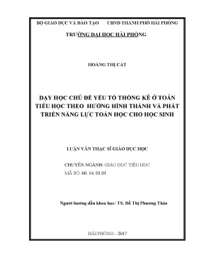 Luận văn thạc sĩ giáo dục tiểu học dạy học chủ đề yếu tố thống kê ở toán tiểu học theo hướng hình thành và phát triển năng lực toán học cho học sinh