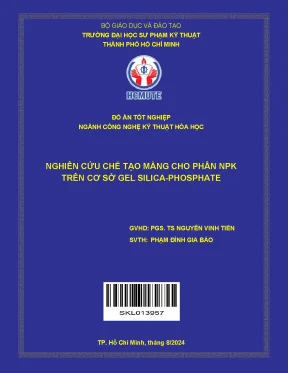 Đồ án tốt nghiệp công nghệ kỹ thuật hóa học nghiên cứu chế tạo màng cho phân npk trên cơ sở gel silicaphosphate đồ án tốt nghiệp ngành công nghệ kỹ thuật hóa học