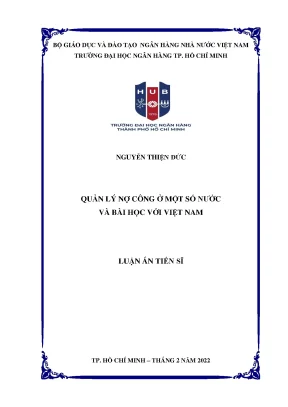 Quản lý nợ công ở một số nước và bài học với việt nam
