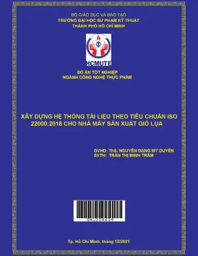 Xây dựng hệ thống tài liệu theo tiêu chuẩn iso 220002018 cho nhà máy sản xuất giò lụa