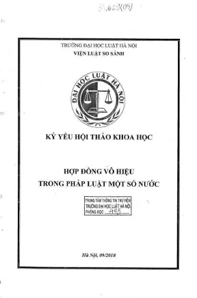 Kỷ yếu hội thảo khoa học cấp khoa hợp đồng vô hiệu trong pháp luật một số nước