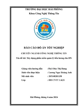 Khóa luận tốt nghiệp công nghệ thông tin xây dựng phần mềm quản lý tiền lương cho doanh nghiệp