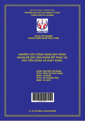 Nghiên cứu công nghệ sấy hồng ngoại để sấy sản phẩm mít phục vụ cho tiêu dùng và xuất khẩu
