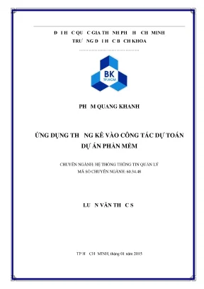 Luận văn thạc sĩ hệ thống thông tin quản lý ứng dụng thống kê vào công tác dự toán dự án phần mềm