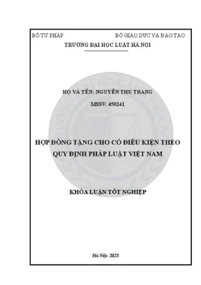 Khóa luận tốt nghiệp hợp đồng tặng cho có điều kiện theo quy định pháp luật việt nam