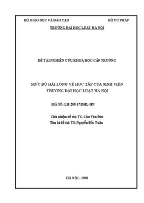 Đề tài nghiên cứu khoa học cấp trường mức độ hài lòng về học tập của sinh viên trường đại học luật hà nội